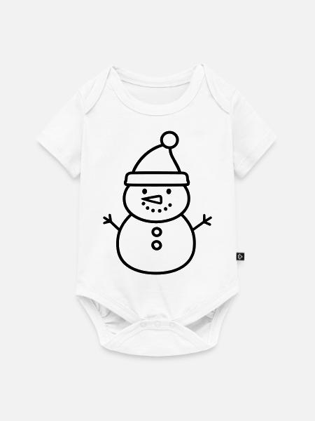 Schneemann - Baby Premium Kurzarmbody - Weiß