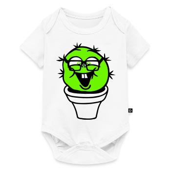 Cactus Nerd Face Prickly Horn-rimmed Glasses Cool Geek - Baby Premium short-sleeve bodysuit - white - Front