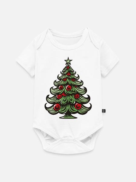 Weihnachtsbaum - Baby Premium Kurzarmbody - Weiß