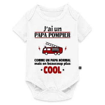 J'ai un papa pompier, cadeau naissance - Body à manches courtes Premium Bébé - blanc - Devant