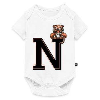 Buchstabe n Tiger - Geschenkidee - Baby Premium Kurzarmbody - Weiß - Vorne