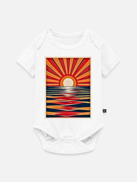 Retro Glow - Baby Premium Kurzarmbody - Weiß