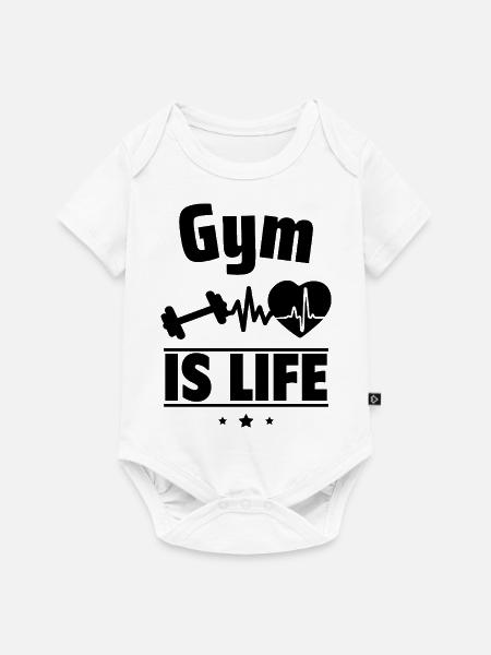 Krafttraining ist das Leben - Baby Premium Kurzarmbody - Weiß