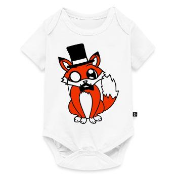 Fox Red Fox Sir Mr. Top Hat Monocle Glasses - Baby Premium short-sleeve bodysuit - white - Front