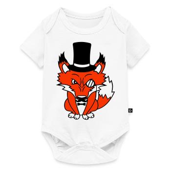 Fox Red Fox Sir Mr. Top Hat Monocle Glasses - Baby Premium short-sleeve bodysuit - white - Front