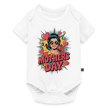 Supermom – Motif Pop Art pour la fête des mères - Body à manches courtes Premium Bébé - blanc - Devant