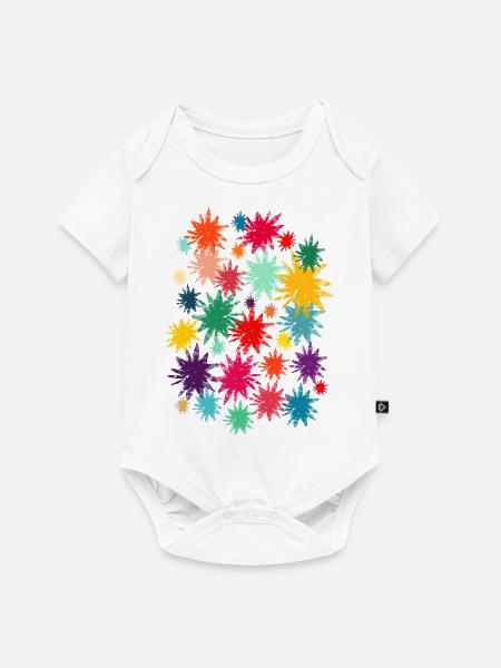 Bunte Blüten (Used) 01 - Baby Premium Kurzarmbody - Weiß