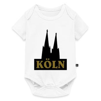 Köln Logo mit dem Kölner Dom - Baby Premium Kurzarmbody - Weiß - Vorne