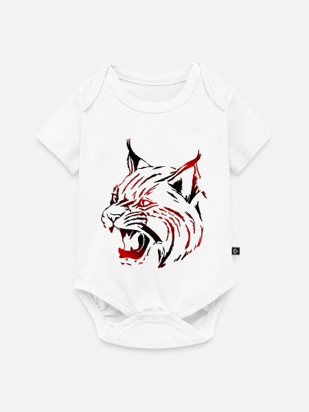 Luchs (03) - Baby Premium Kurzarmbody - Weiß