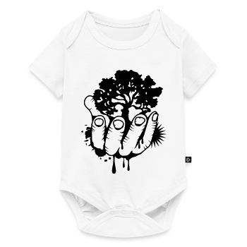 Un arbre tenu par une main - Body à manches courtes Premium Bébé - blanc - Devant