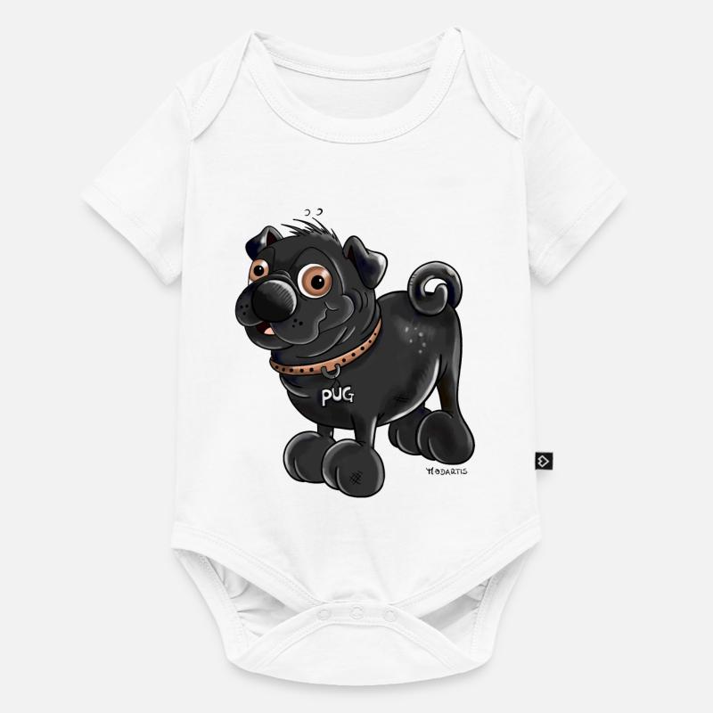 Da kommt ein Mops - Baby Premium Kurzarmbody - Weiß