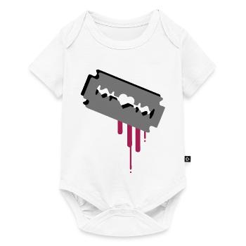 Razor blade with heart and blood - Baby Premium short-sleeve bodysuit - white - Front