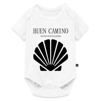 Buen Camino n’arrête jamais de marcher - Body à manches courtes Premium Bébé - blanc - Devant
