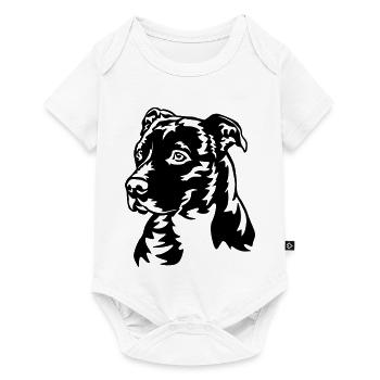 American Staffordshire Terrier Head - Baby Premium short-sleeve bodysuit - white - Front