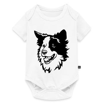 Tête de Border Collie - Body à manches courtes Premium Bébé - blanc - Devant