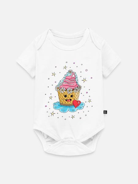 Cupcake Muffin Kuchen als Braut - Baby Premium Kurzarmbody - Weiß