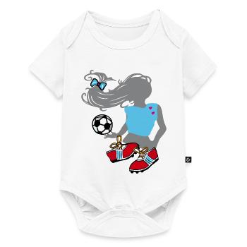 Fußballgirl, Frauenfussball - Baby Premium Kurzarmbody - Weiß - Vorne