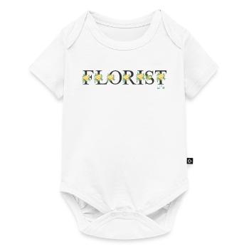 Lettrage fleuriste Tshirt cadeau fleuriste - Body à manches courtes Premium Bébé - blanc - Devant