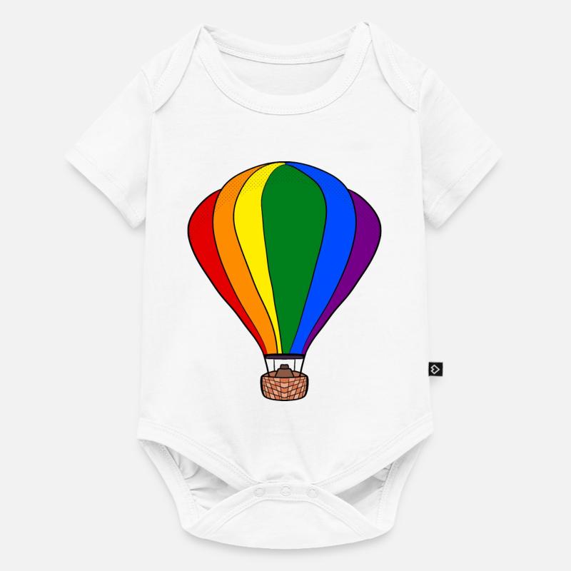 Regenbogen-Ballon - Baby Premium Kurzarmbody - Weiß