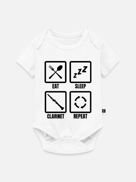 Zeitplan für Klarinettisten - Baby Premium Kurzarmbody - Weiß