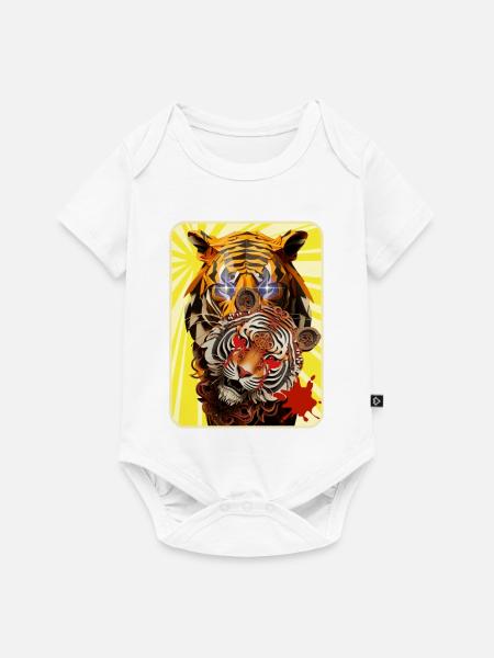 Tiger und Löwe - Baby Premium Kurzarmbody - Weiß