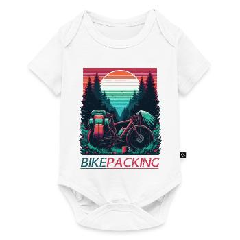 Sunset Bikepacking Forest - Baby Premium Kurzarmbody - Weiß - Vorne