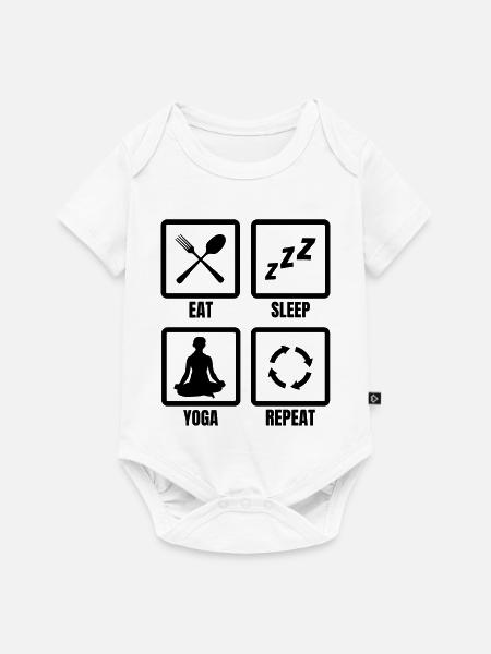 Yoga Routine - Baby Premium Kurzarmbody - Weiß