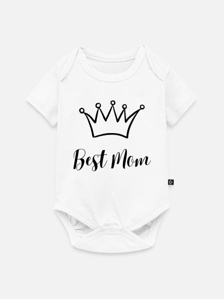 Best Mom - Baby Premium Kurzarmbody - Weiß