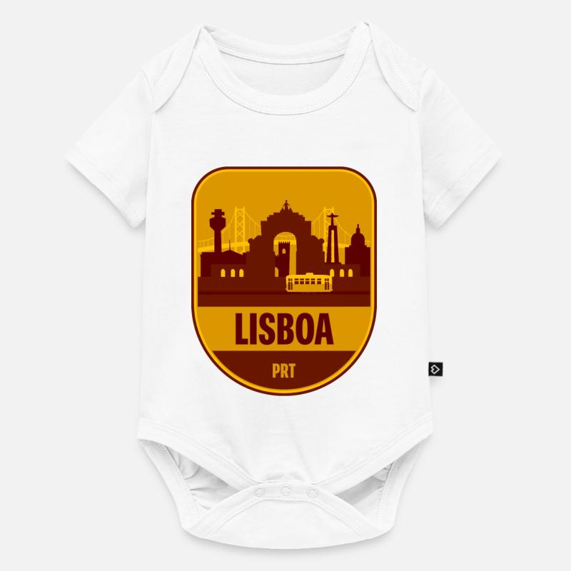 Tramway de la Skyline de Lisboa - Body à manches courtes Premium Bébé - blanc