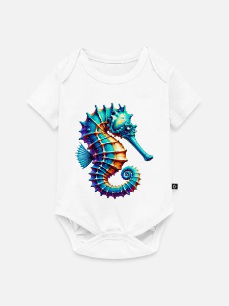 Seepferdchen - Baby Premium Kurzarmbody - Weiß