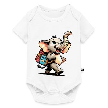 Tiny Trekker : Le Jolly Elephant - Body à manches courtes Premium Bébé - blanc - Devant
