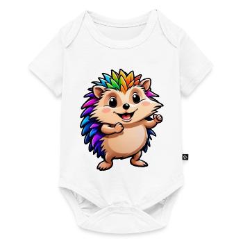 Kids Cute Cartoon Hedgehog - Baby Premium short-sleeve bodysuit - white - Front
