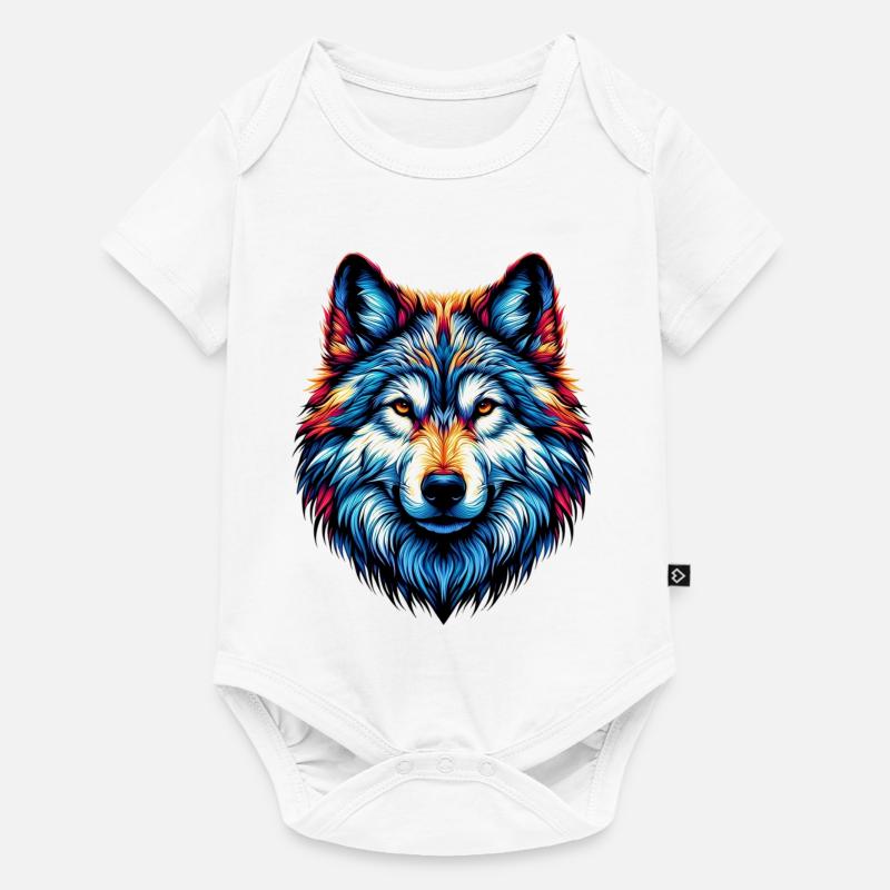 Wolf - Baby Premium Kurzarmbody - Weiß