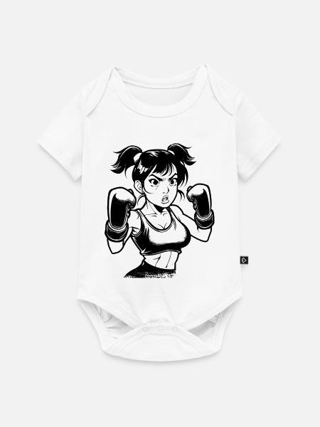 Boxen Mädchen Zeichnung - Baby Premium Kurzarmbody - Weiß
