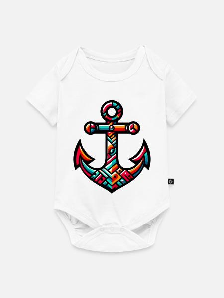 Ein Anker - Baby Premium Kurzarmbody - Weiß