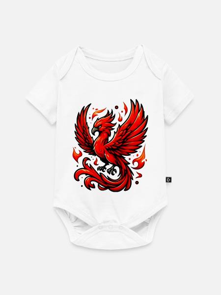 Roter Phönix - Baby Premium Kurzarmbody - Weiß