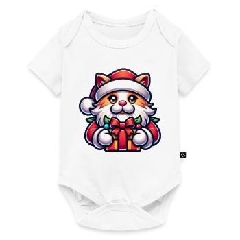 Cat Christmas Santa Claus Gift - Baby Premium short-sleeve bodysuit - white - Front