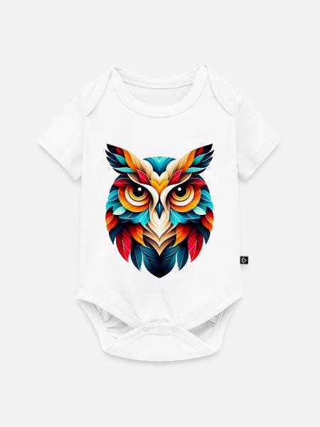Eule - Baby Premium Kurzarmbody - Weiß