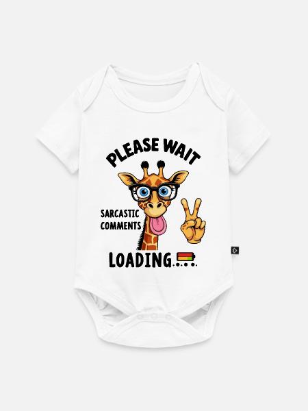 Lustige Giraffe - Baby Premium Kurzarmbody - Weiß