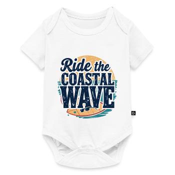 Surfen Wellenreiten Strand Urlaub Küste Meer - Baby Premium Kurzarmbody - Weiß - Vorne