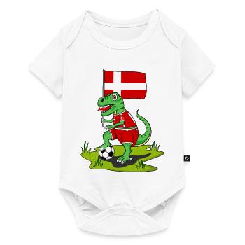 Drapeau du Danemark Dinosaure Rex Football - Body à manches courtes Premium Bébé - blanc - Devant