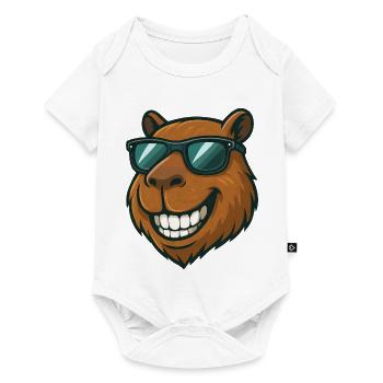 Cool Capybara avec lunettes de soleil Cartoon Joy - Body à manches courtes Premium Bébé - blanc - Devant