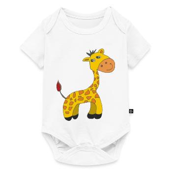 Charming Giraffe Caricature on Plush - Baby Premium short-sleeve bodysuit - white - Front