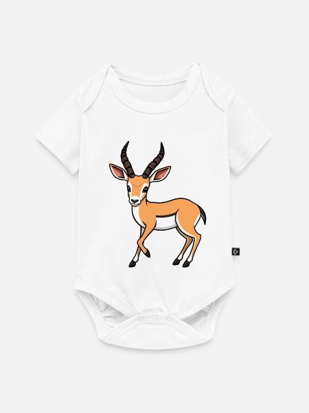 Gazelle - Baby Premium Kurzarmbody - Weiß