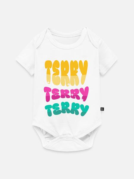 Terry Name - Baby Premium Kurzarmbody - Weiß