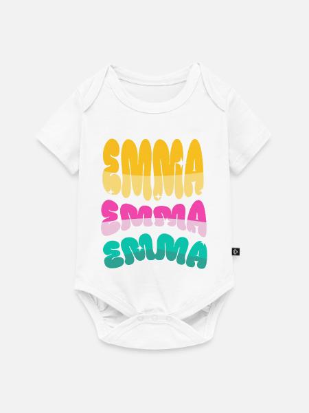 Emma  - Baby Premium Kurzarmbody - Weiß