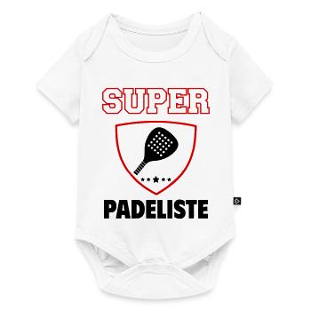 Super padeliste, fête des pères, noël - Body à manches courtes Premium Bébé - blanc - Devant