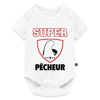 Super pêcheur, fête des pères, noël - Body à manches courtes Premium Bébé - blanc - Devant