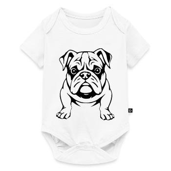 Bulldog Black Dog T-shirt Gift - Baby Premium short-sleeve bodysuit - white - Front