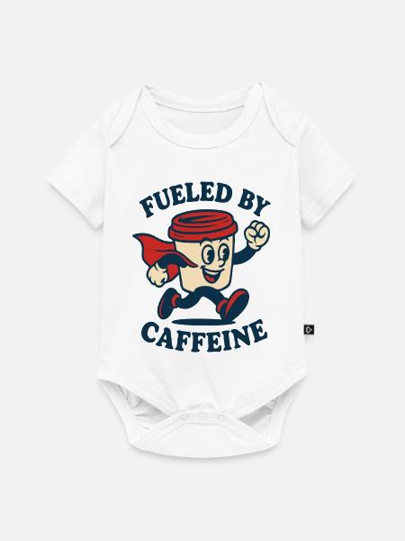 Angetrieben von Caffeine Hero - Baby Premium Kurzarmbody - Weiß